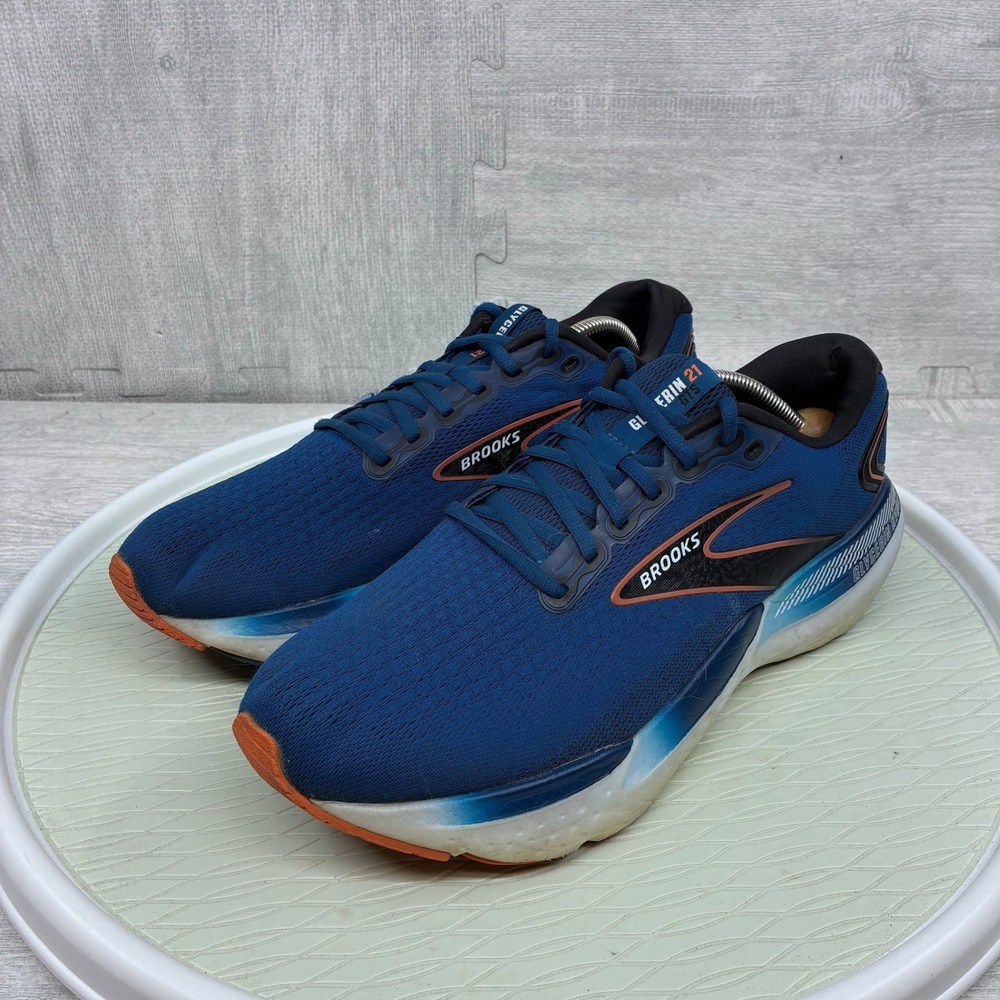 Brooks Glycerin 21 GTS Mens 12 Blue Cushioned Support Running Shoes 1104201D474